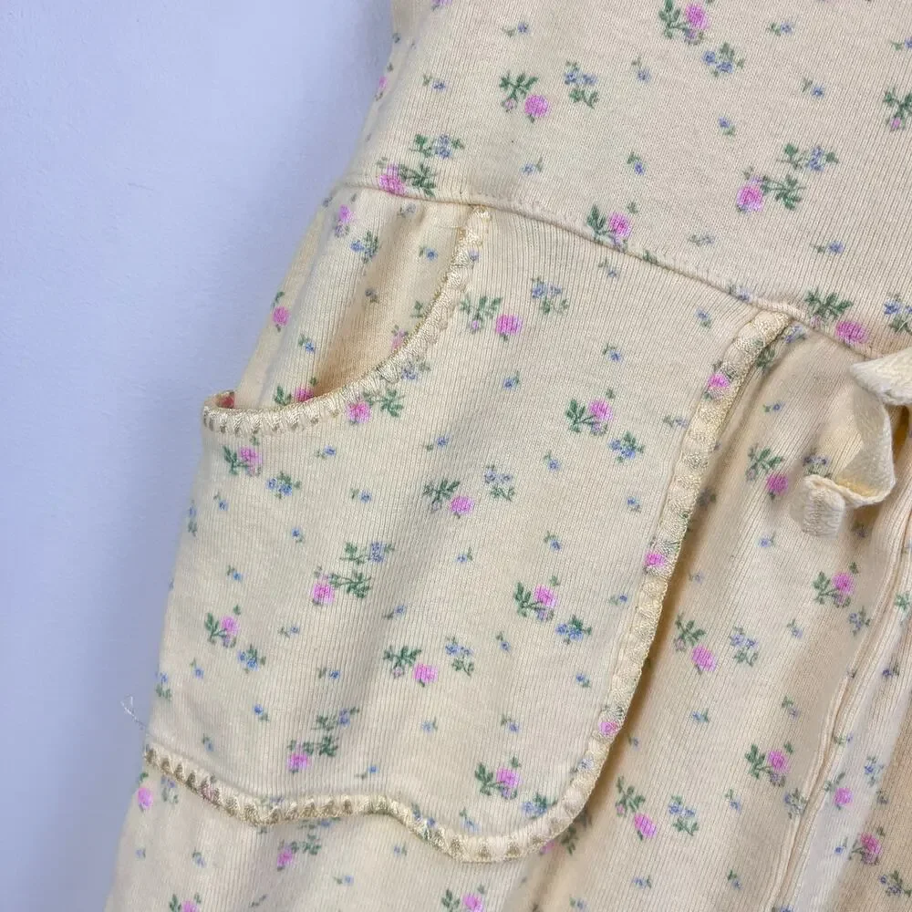 Vintage Gap Yellow Floral Overalls XL 18-24 Months
